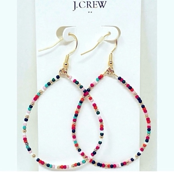 J. Crew Jewelry - NWT- J. Crew Colorful Beaded
Hoop Earrings